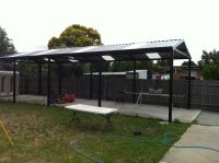 Gable Roof Steel Pergolas installed by Allouch Engineering in Victoria