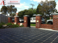 Steel gate and steel fence made and installed by Allouch Engineering