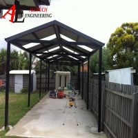 Red Steel door made by Allouch Engineering the steel fabrication company